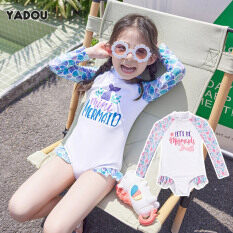 Đồ bơi trẻ em yadou Ins Hàn Quốc cô gái gió Bộ đồ bơi Nàng Tiên Cá phong cách phương Tây chống nắng dài tay Một mảnh dễ thương