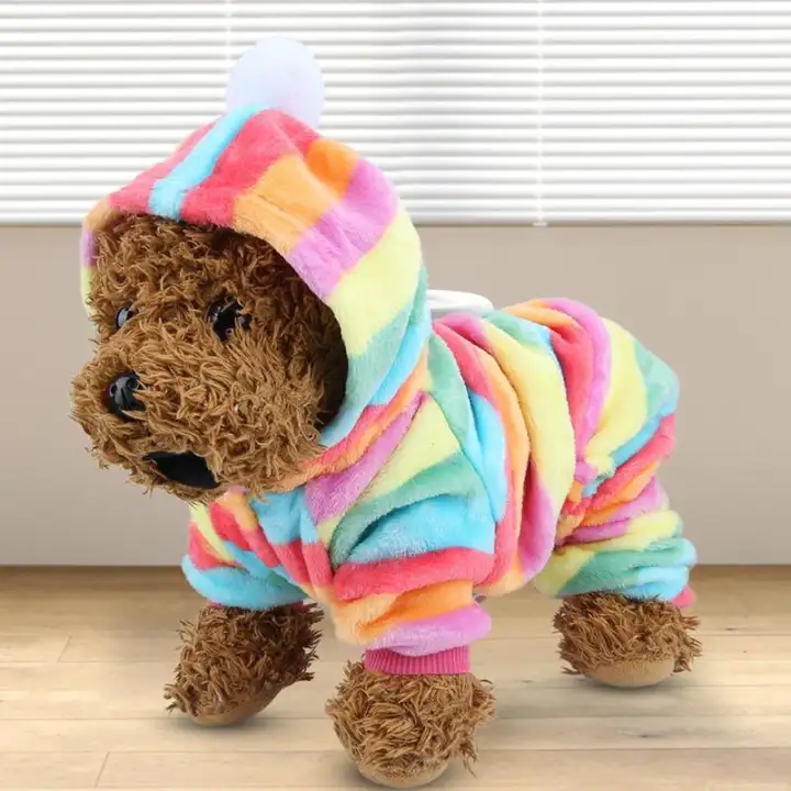 Flanel Baju Terusan Anjing Musim Dingin Pakaian Anjing Kecil Anak