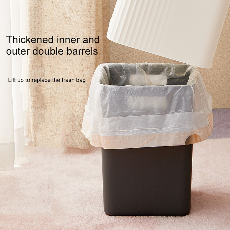 trash bin Trash bins in the kitchen, living room, plastic bins, solid, durable, plastic bins. Press bin with lid, double thick desktop waste bin for home use with lid, bedroom paper basket.