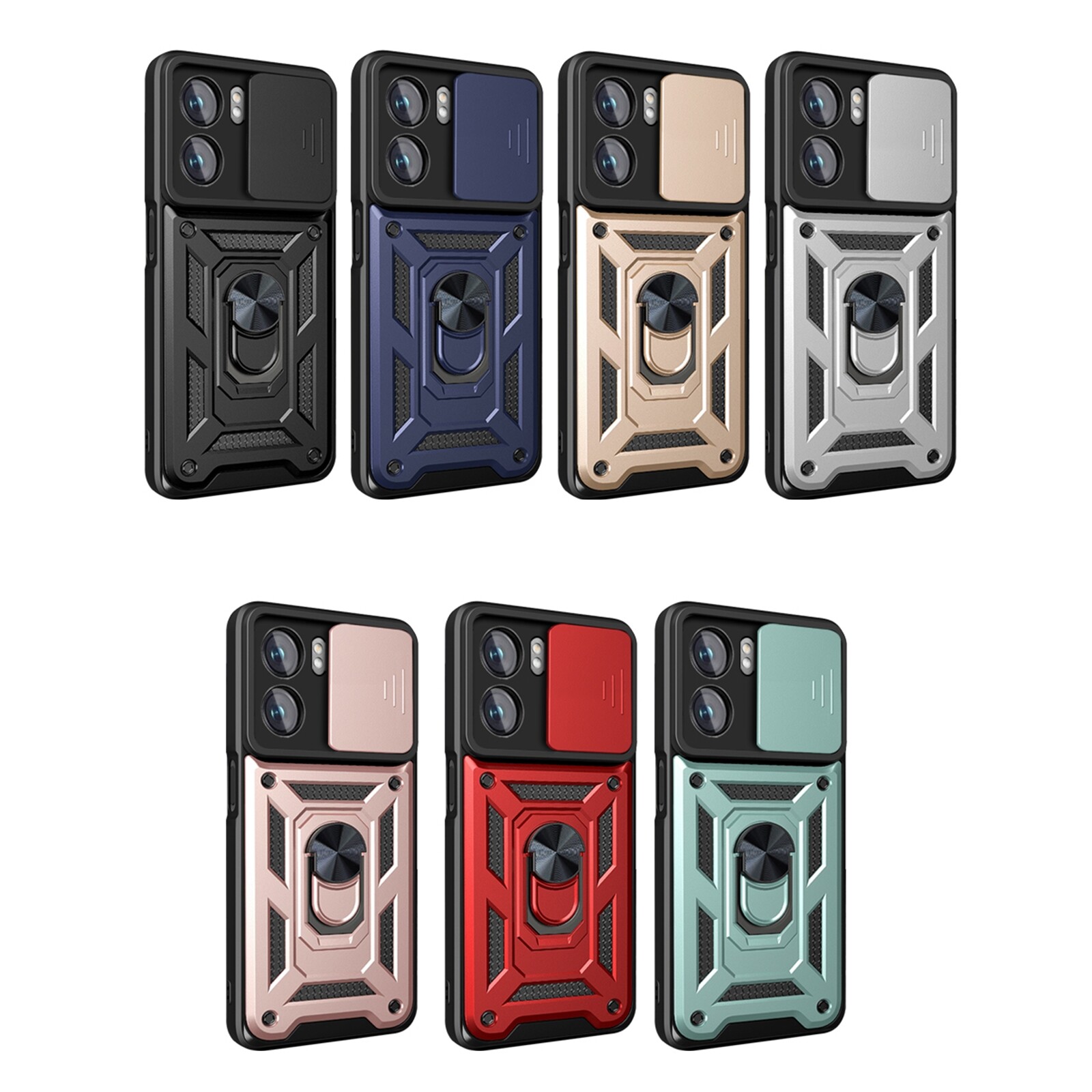 For OPPO A77/A57 Sliding Camera Design TPU + PC Phone Case(Black)