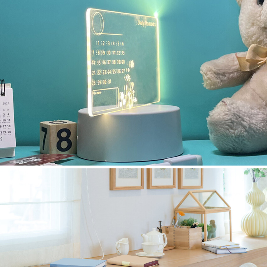 Creative Note Board Led Night Light Usb Message Board Holiday Light With Pen Desktop Small Table Lamp