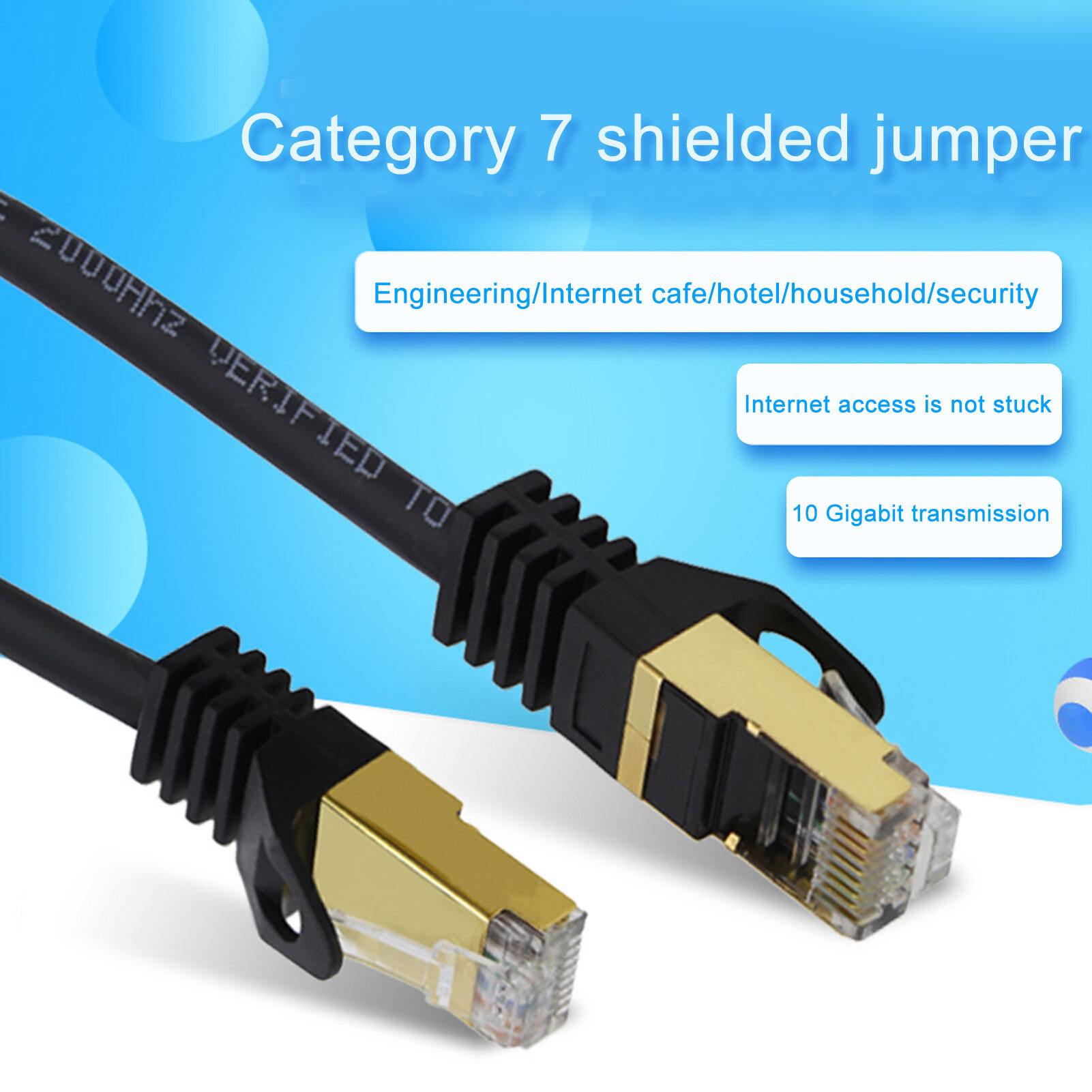 Dây Nhảy Mạng Cáp Nhảy Băng Thông Rộng Che Chắn Hai Lớp Cat7 Bằng Đồng Không Oxy Truyền Tín Hiệu Tốc Độ Cao Cho Văn Phòng Cáp Mạng Tuyệt Vời