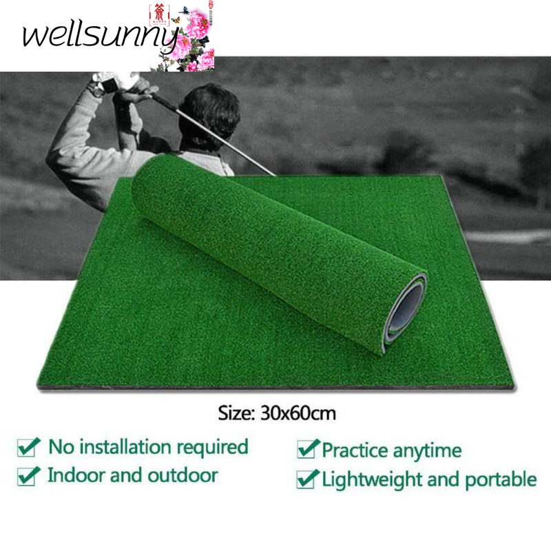 Wellsunny Thảm Cỏ Tập Chơi Gôn Đệm Tập Đánh Trong Nhà Đệm Phụ Kiện Hỗ Trợ Tập Golf Mini Ngoài Trời Sân Sau