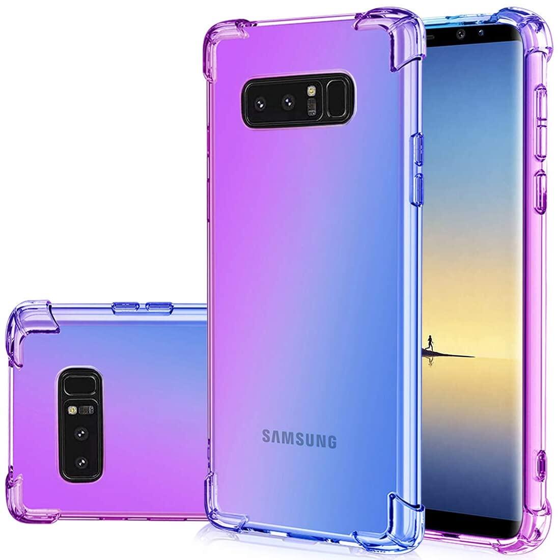 LUOWAN For Galaxy Note 8 TPU Case rainbow gradient color anti-fall Phone Cover For Samsung Galaxy Note 8
