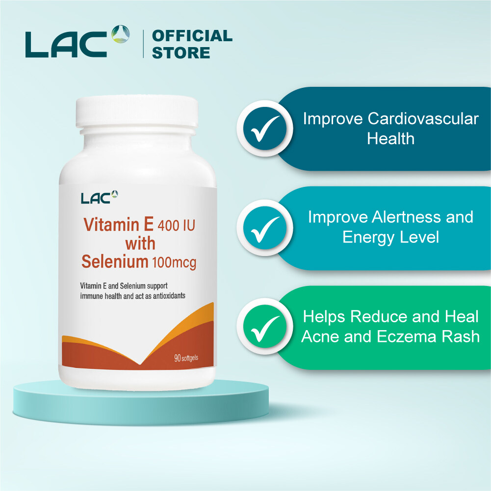 [Expiry Sept 2023] LAC Vitamin E 400 IU With Selenium 100mcg (90