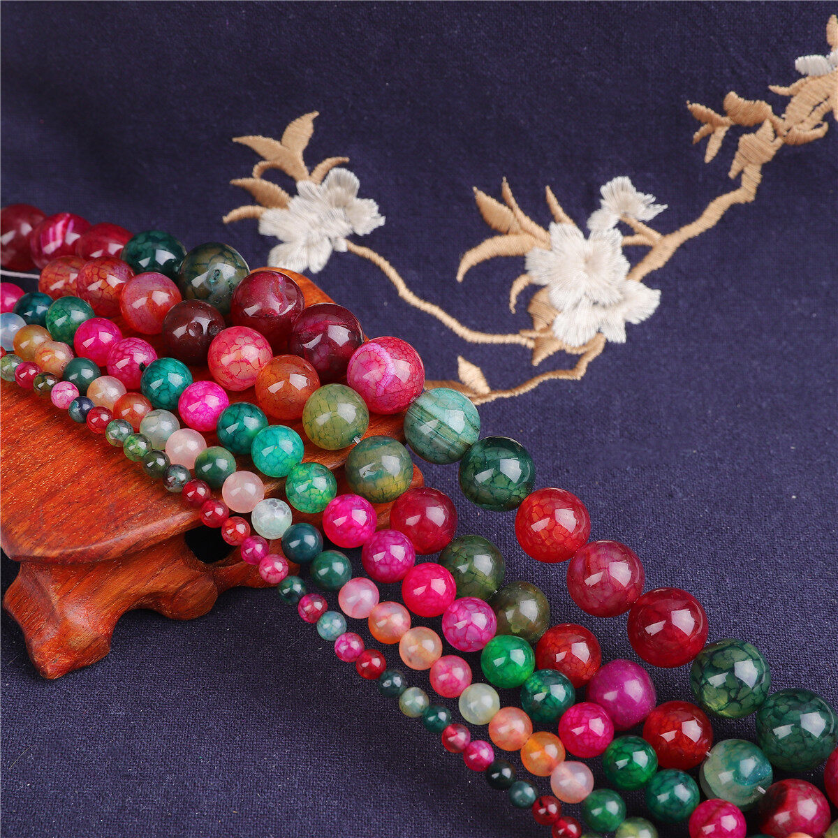 Natural Stone Tourmaline Agate Beads 4/6/8/10/12MM Round Beads For Jewelry Making DIY Couple Bracelet Necklace