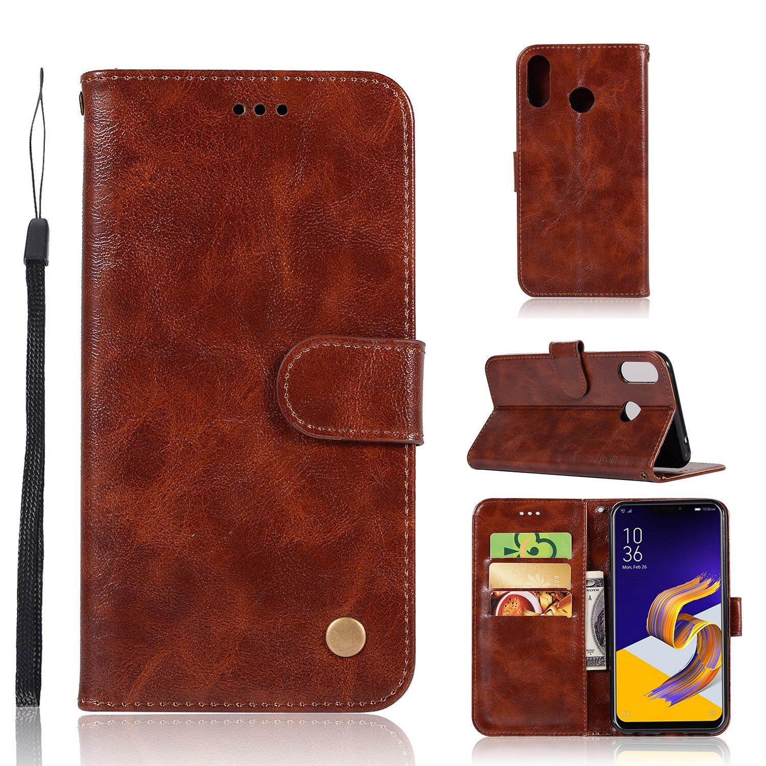 Fit For Asus Zenfone 5 Zs6kl Zenfone 5z Ze6kl Asus X00qd Asus Z01rd Asus Z01rs Asus Z01qd 6 2 Inch Vintage Retro Premium Wallet Flip Cover Tpu Inner Shell