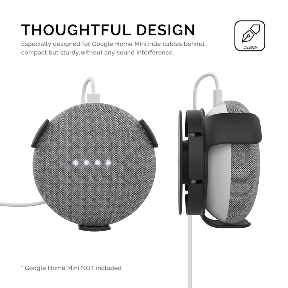 householdsa Wall Mount Bracket Smart Speaker Case Holder Built-in Cable Management Compatible For Google Home Mini/echo Dot 3rd Generation