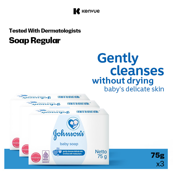 Johnsons Baby Regular Soap 75g 3s