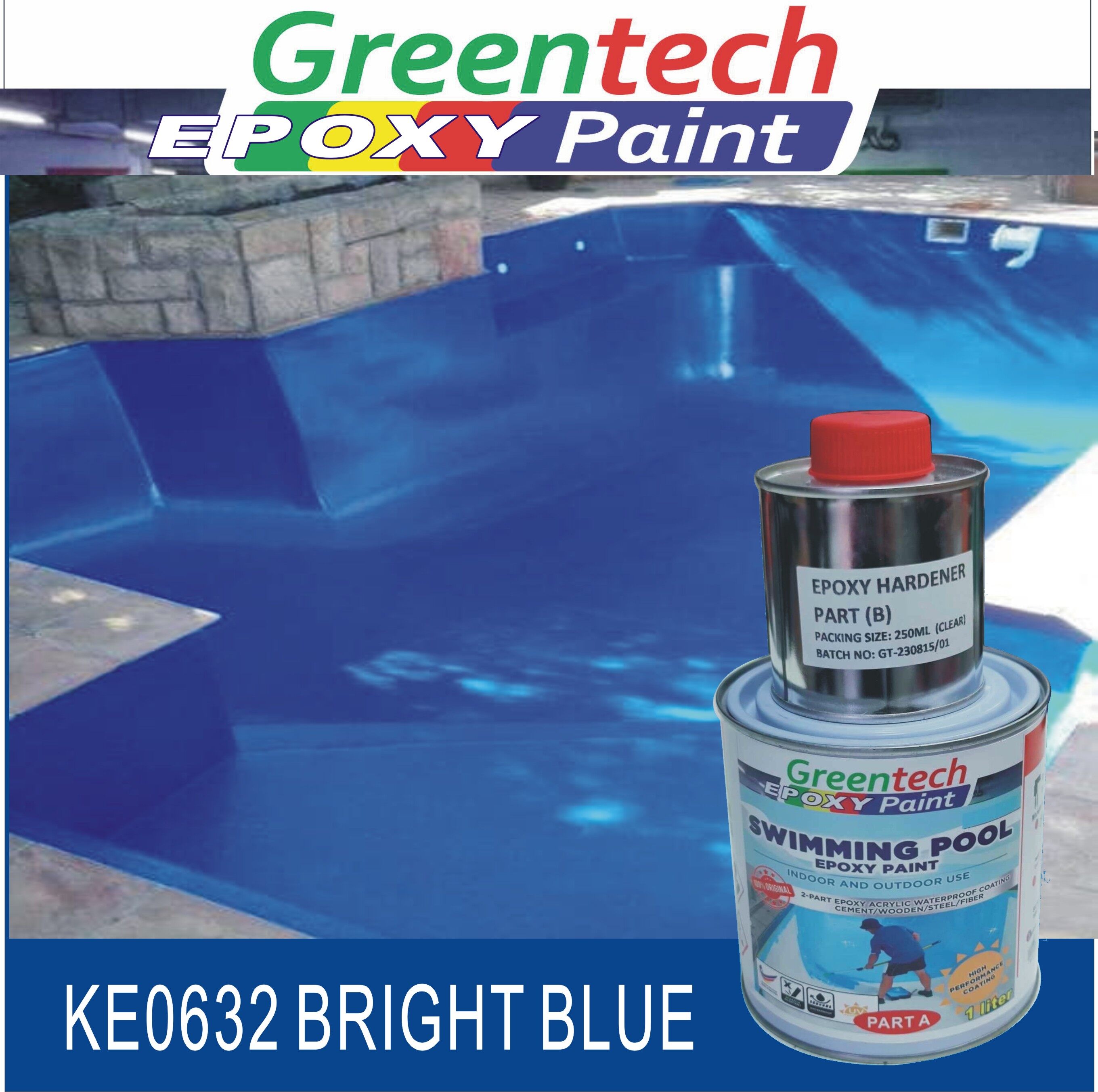 5L EPOXY Swimming Pool Epoxy Paint Pond Paint Cat Kolam Renang Ikan ...