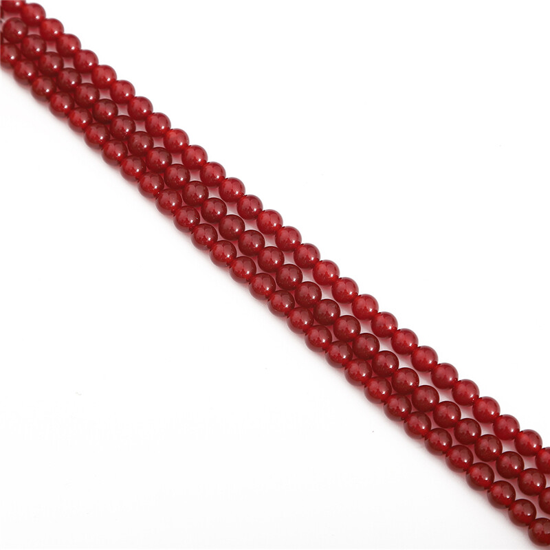 4/5/6/8/10/12/14mm 7A Grade High Quality Round Natural Red Agate Gemstone Beads For Necklace Bracelet Earring Making DIY Jewerlry Accessories About 15''/Strand (38cm）