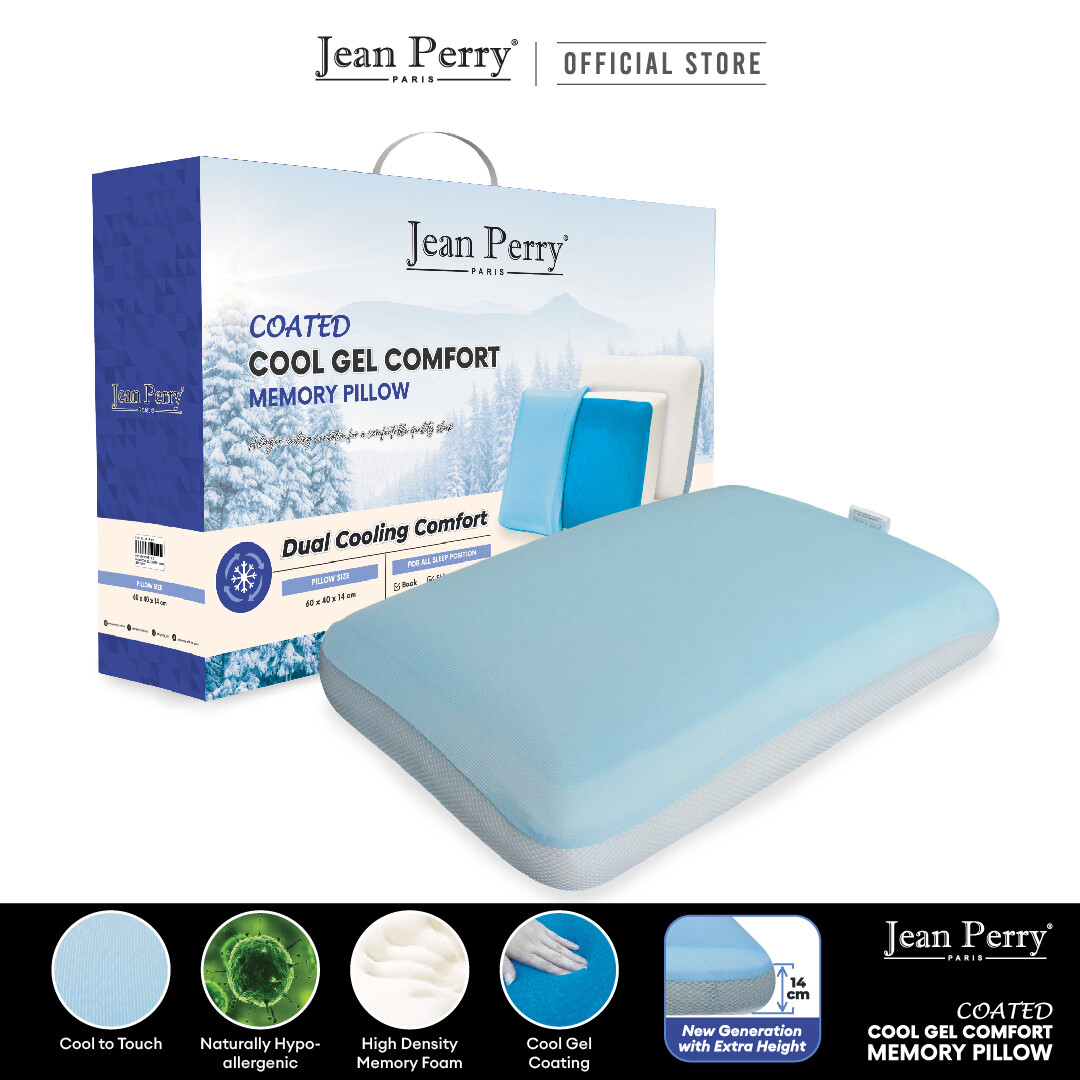 Jean Perry Coating Cool Gel Comfort Memory Pillow Standard Size