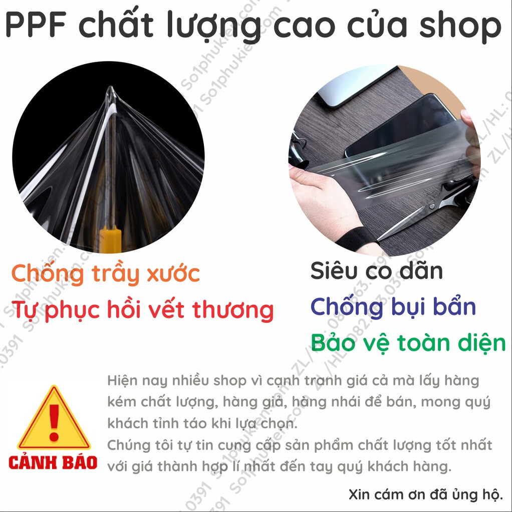 Dán PPF Xiaomi Redmi Note 12 Pro/ Note 12 Pro 5G/ Note 12 Pro+/ Note 12 Pro 4G cho màn hình, mặt lưng, full viền