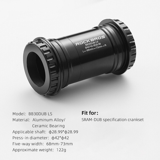 ROCKBROS Press-in Bicycle Bottom Bracket Thread Lock Ceramic Bottom Bracket BB86/90 Washer Five-way 68-73/86.5-92 Fit SRAM DUB Shimano