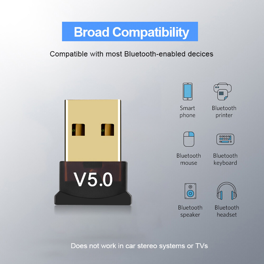 KEBETEME Bộ Chuyển Đổi USB Bluetooth 5.0 Bộ Thu Bluetooth USB Mini Không Dây Cho Máy Tính Xách Tay Chuột...