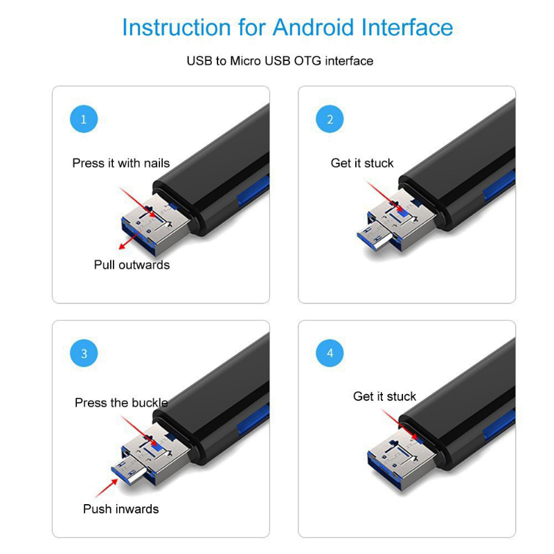 Đầu Đọc 5 Trong 1 Usb Đa Chức Năng 2.0 Loại C/Usb /Micro Usb/Tf/Thẻ Nhớ SD Bộ Chuyển Đổi Đầu Đọc Thẻ OTG Phụ Kiện Điện Thoại Di Động