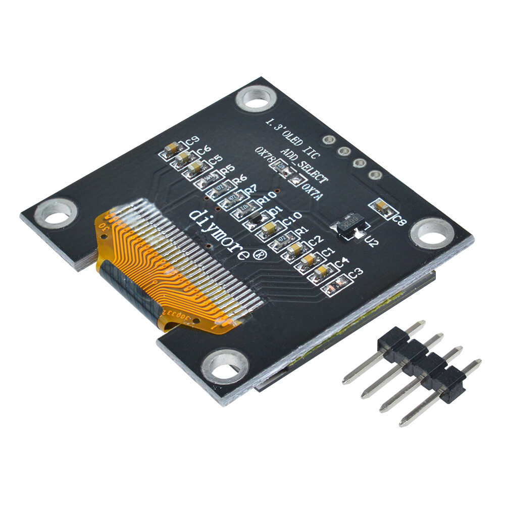 1.3inch OLED LCD Display 4Pin Module IIC I2C 128x64 3-5V Interface for Arduino Blue/White