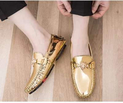 Men's Plus Size Fashionable Metallic Design Loafers