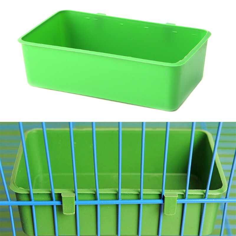 Food Water Plastic Bowl Cups Parrot Bathing Bird Pigeons Cage Sand Cup Feeding