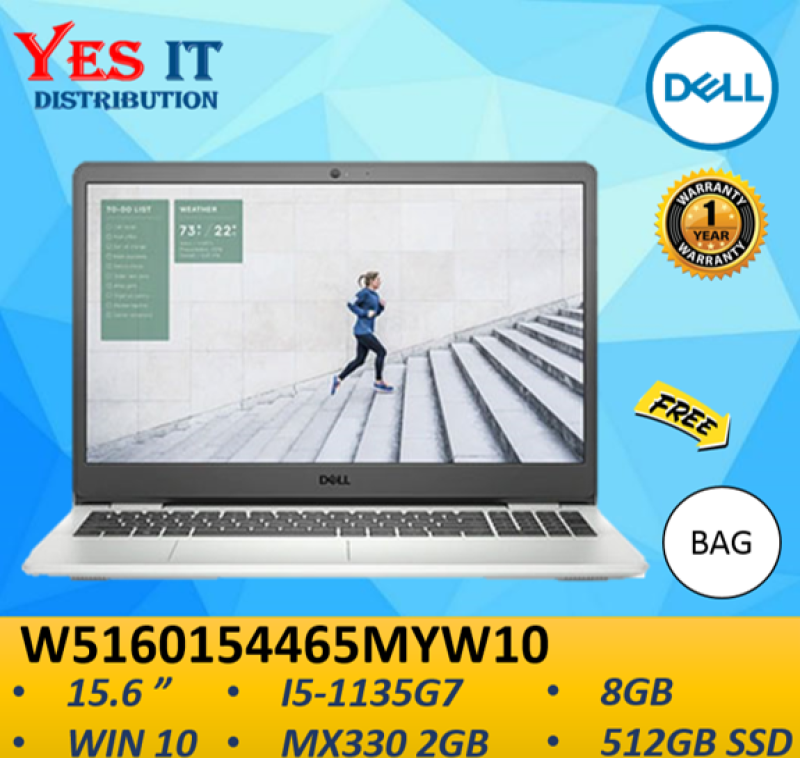 Dell Inspiron 15 3501 W5160154465MYW10 Laptop (i5-1135G7, 8GB, 512GB SSD, 15.6 FHD, 2GB NVIDIA MX330, W10, 1YW) FREE BAG Malaysia
