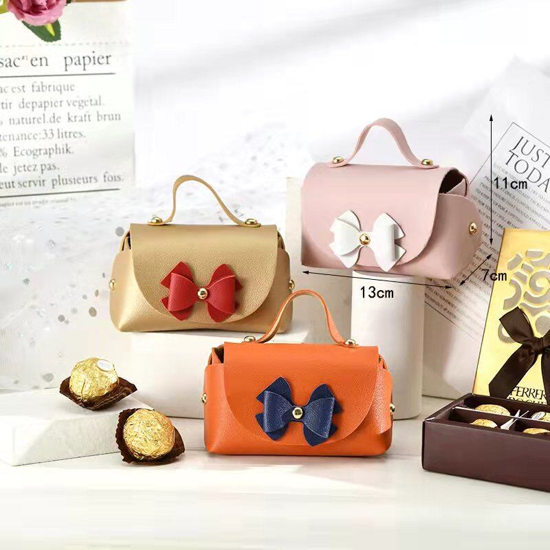 NALLCHEER Portable candy box Creative Candy Box Wedding Gift Leather Handbag