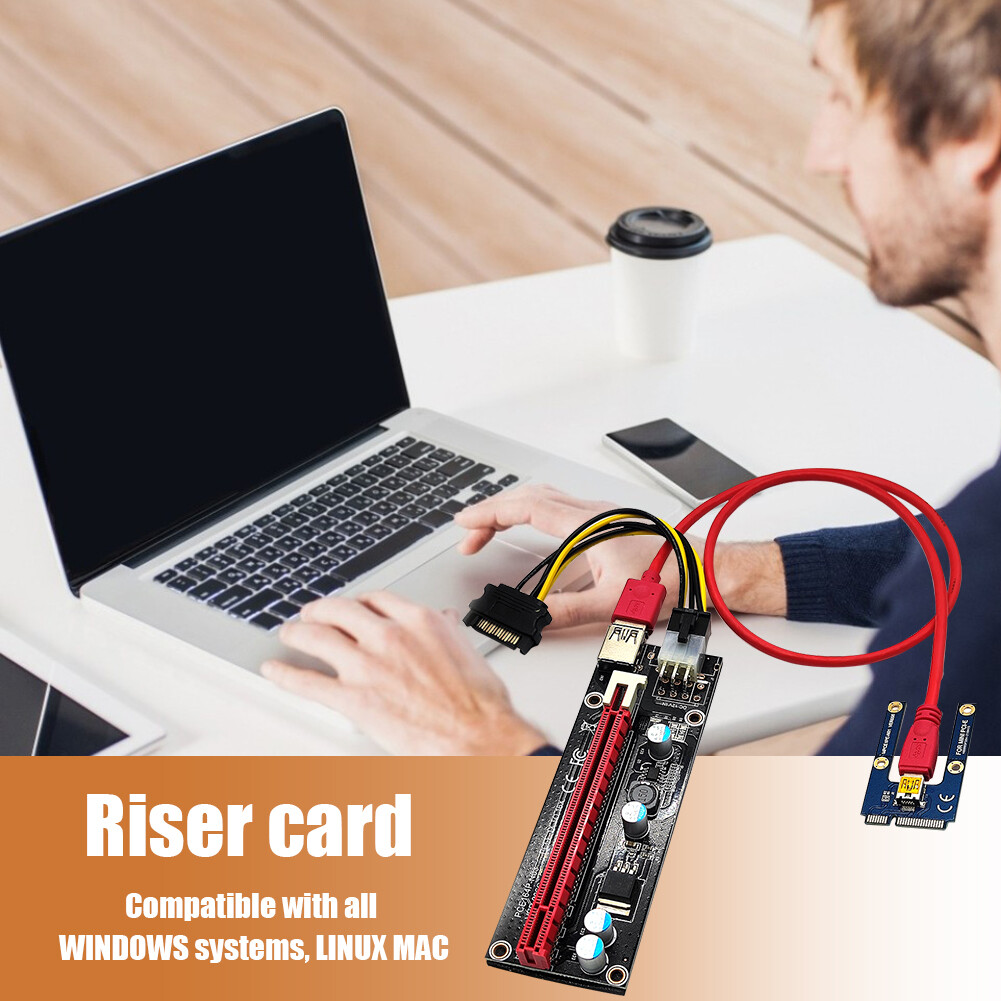 USB 3.0 Mini PCI-E Riser Professional Computer Equipment PCIE Riser Adapter Card Power Cable