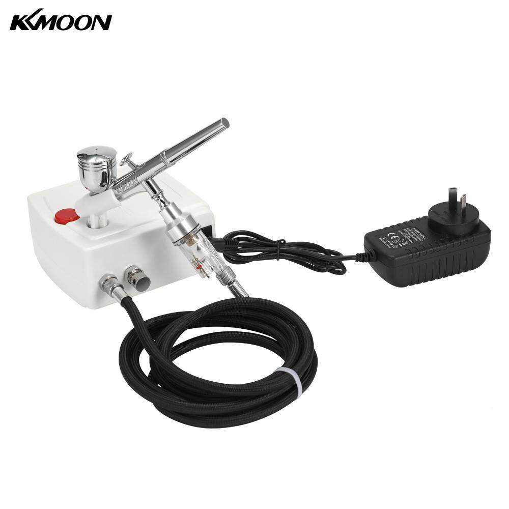 KKmoon 100-250V Chuyên Nghiệp Lực Hấp Dẫn Thức Ăn Động Kép Bình Bơm Phun Không Khí Bộ Tranh Nghệ Thuật Làm Móng Tay Nghề Bánh xịt Mô Hình Không Bàn Chải Bộ Dụng Cụ Cắt Móng Tay ÂU Cắm
