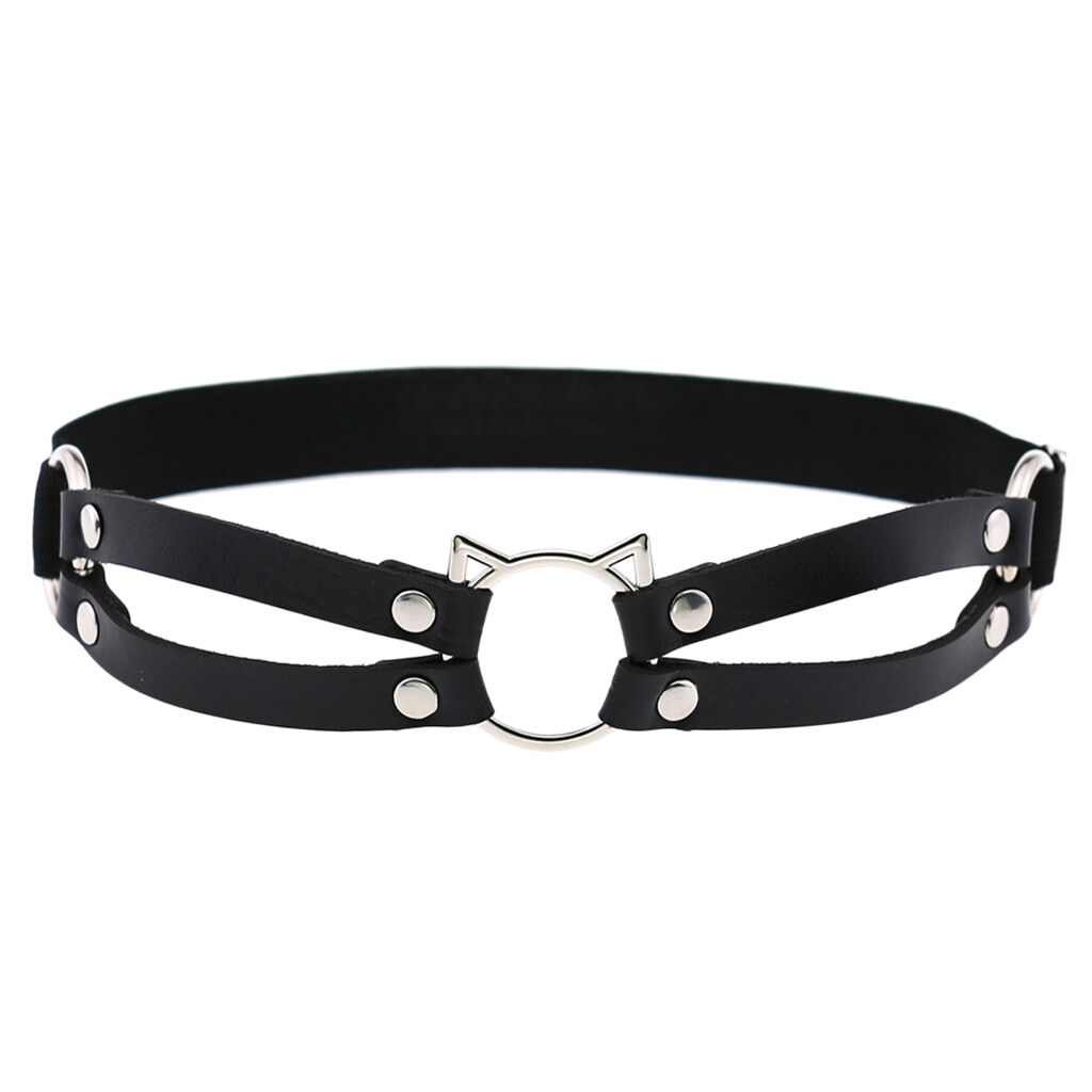 Kloware Women Leather Strap Garter Gothic Cat Leg Thigh Ring Belt Garter Belt