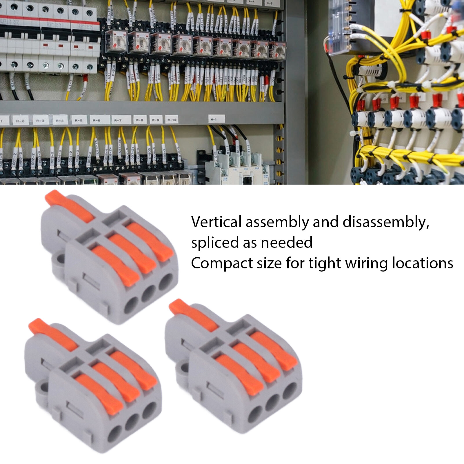15PCS Wire Conductor Connector Nylon Copper Quick Splicing Terminal Splitter Block DF‑13