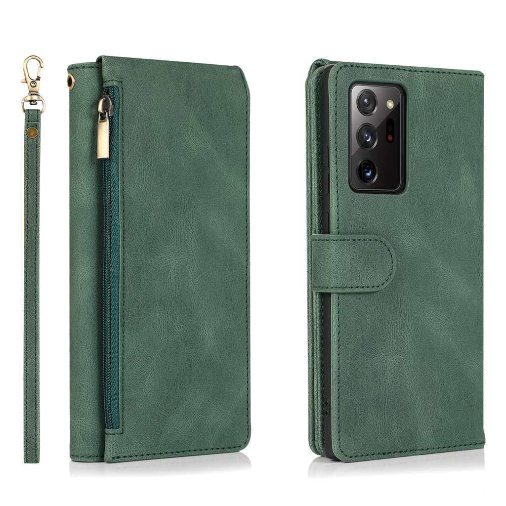 Leather Strap Handbag Case for Samsung Galaxy Note 20 Ultra 10 Plus Note10 Note20 Wallet Case Card Holder Shockproof Zipper Purse Multifunction Phone Pouch Cover