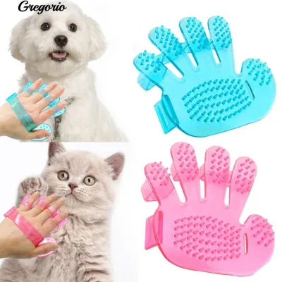 New Pet Dog Cat Cleaning Massage Grooming Glove Shower Bath Brush Comb Tool Blue_AAS