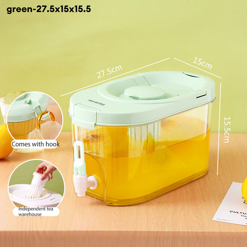 Food grade summer fruit tea, lemon tea, cold water bottle, large capacity cold brew juice pot, with faucet, refrigerator cold bucket