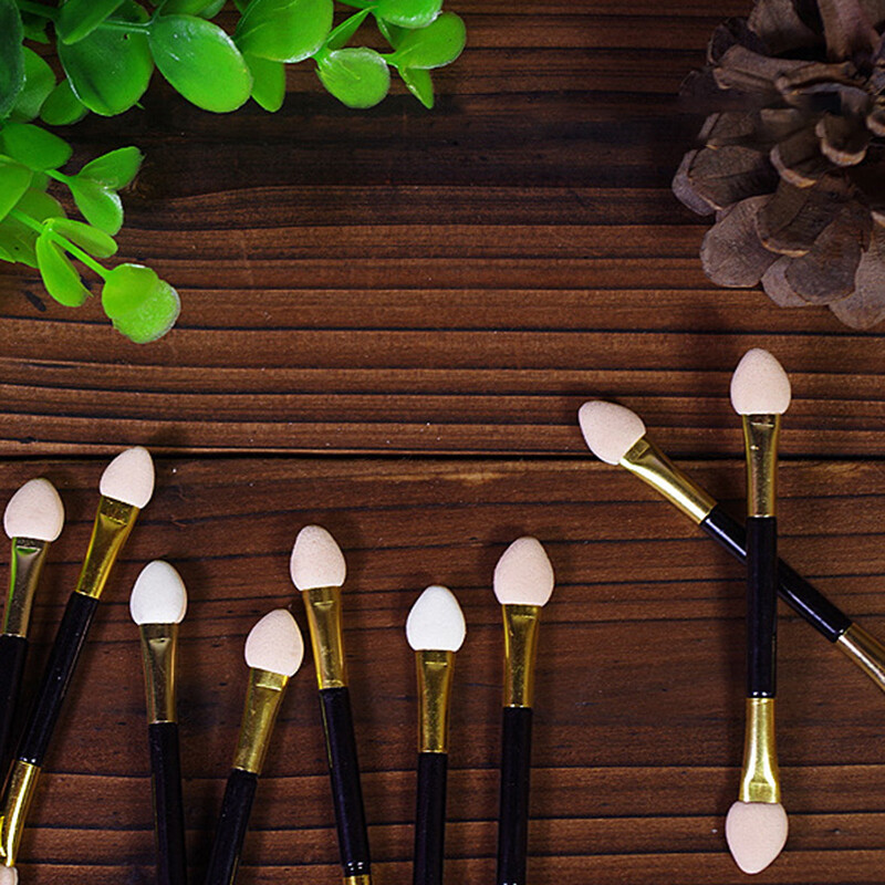 BEAUTYBIGBANG 10 Eyeshadow Brushes Disposable Double Sponge Tip Makeup Brush Makeup Tool
