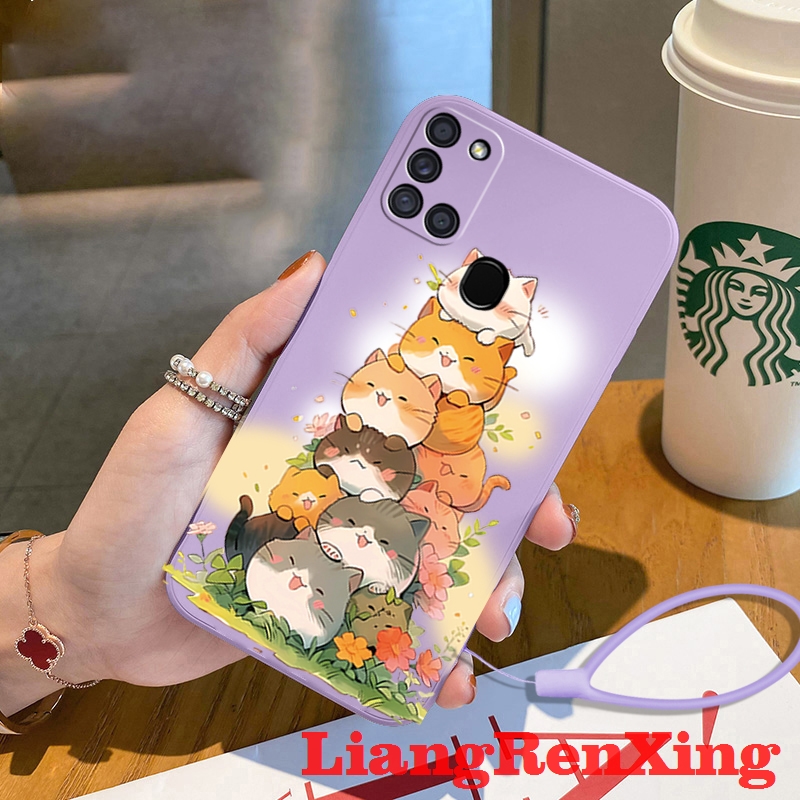 Casing SAMSUNG a21s phone case Softcase Liquid Silicone Protector Smooth shockproof Bumper Cover new design YTDMM01