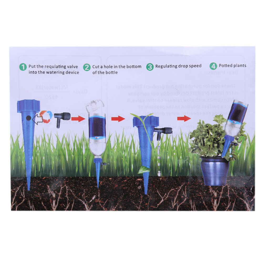 10pcs Auto Watering Device Automatic Drip Irrigation Plant Self Watering Kit Automatic Watering System Home Flower Garden Tool for Flower Pots Plants