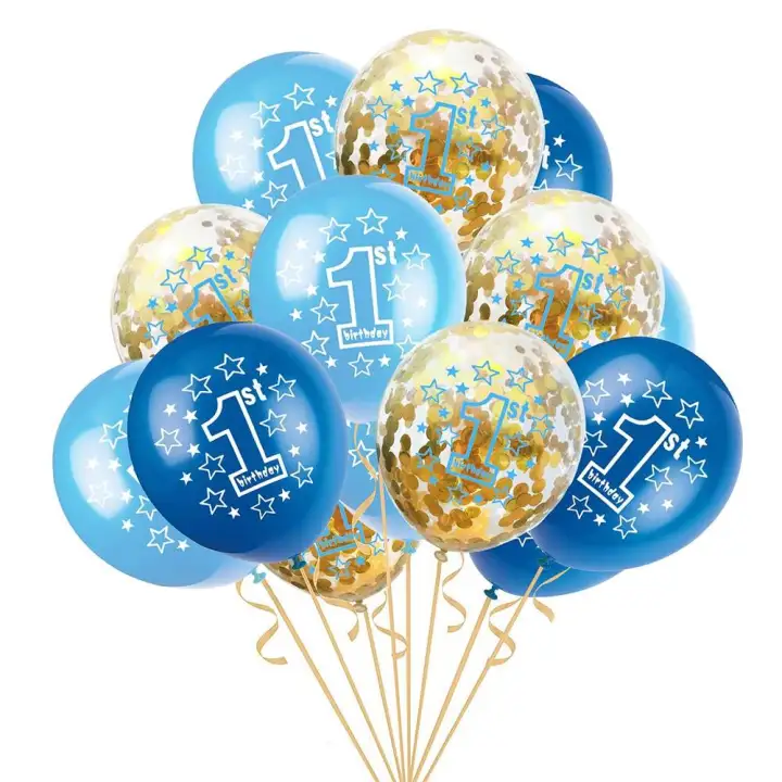 Yoriwoo Baby Shower Boy Girl Latex Balloons Confetti Set My 1st