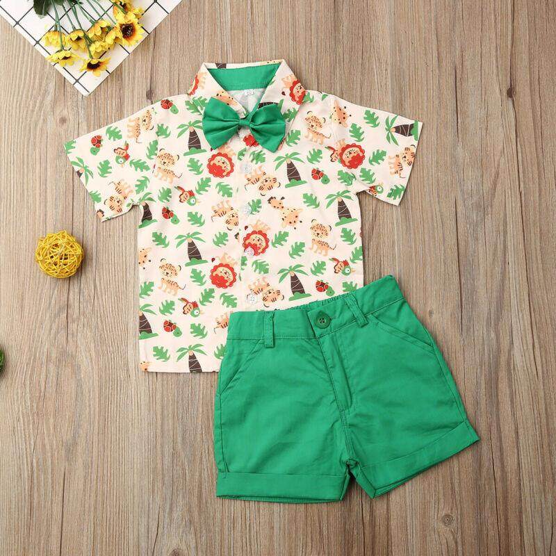 Toddler Kids Baby Boy Clothes T-shirt Tops Shorts Short Pants Outfits Set 1-5Y