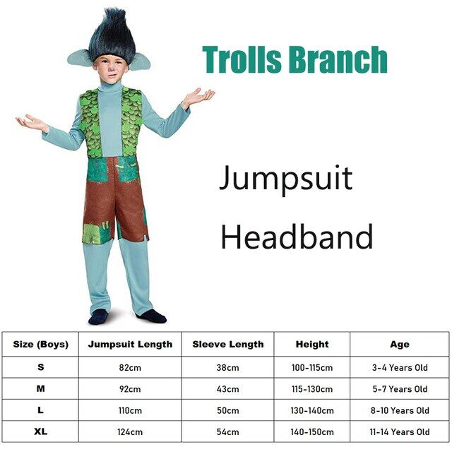 Boys Trolls Branch Costume Girls Trolls Poppy Cosplay Halloween