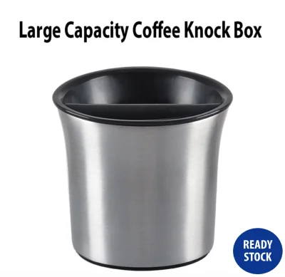 ABS Stainless Steel Coffee Espresso Knock Box Anti slip Coffee Grind Dump Bin Waste Bin with Detachable Knock Bar Baristas