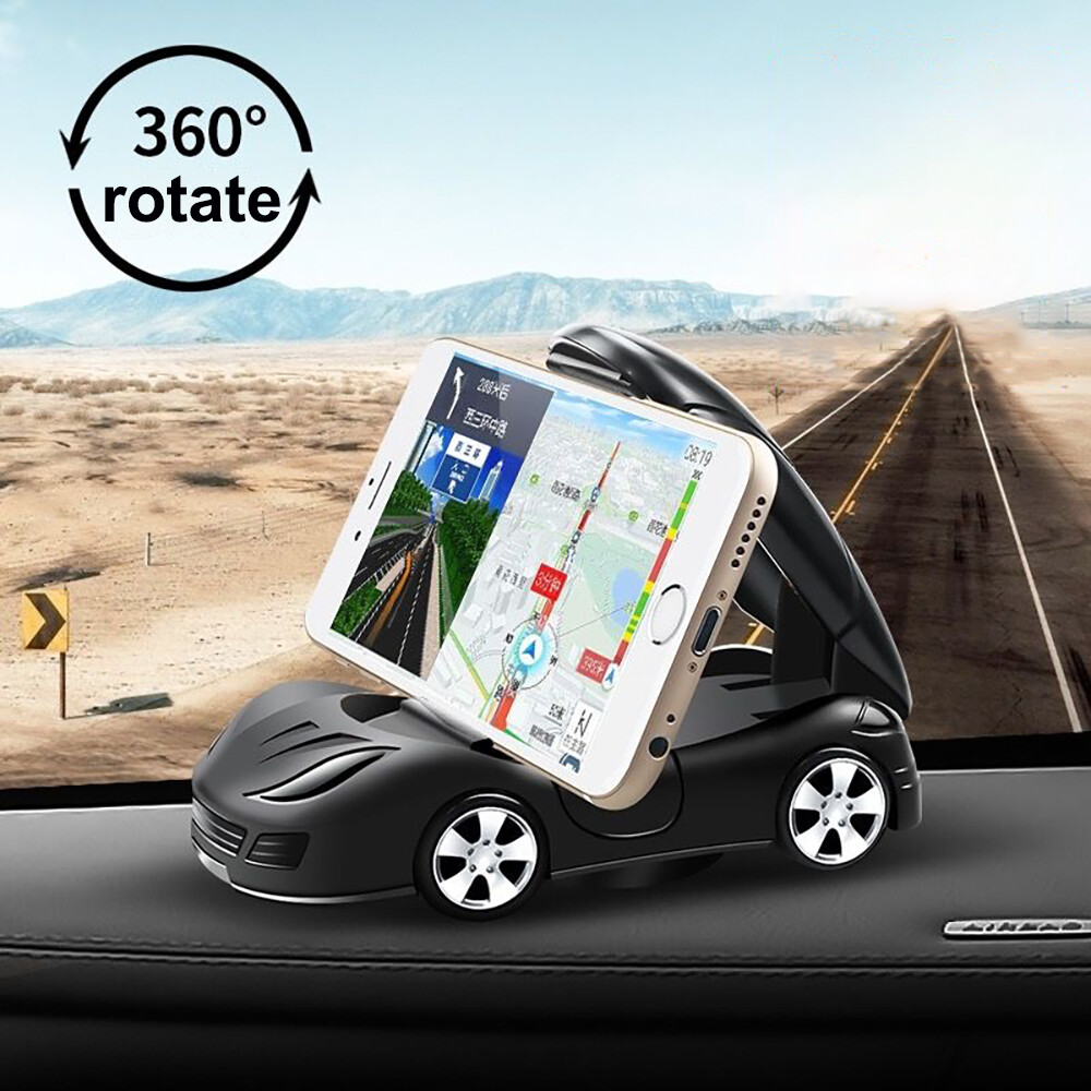 Car 360° Rotation Cell Phone Mount Mobile Phone Bracket Multifunction Racing Model Bracket Car Dashboard Ornaments
