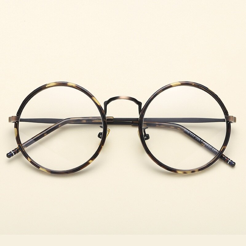 Computer Glasses Vintage Round Glasses Frame Fashion Men And Women With Myopia Glasses Flat Glasses PTQ