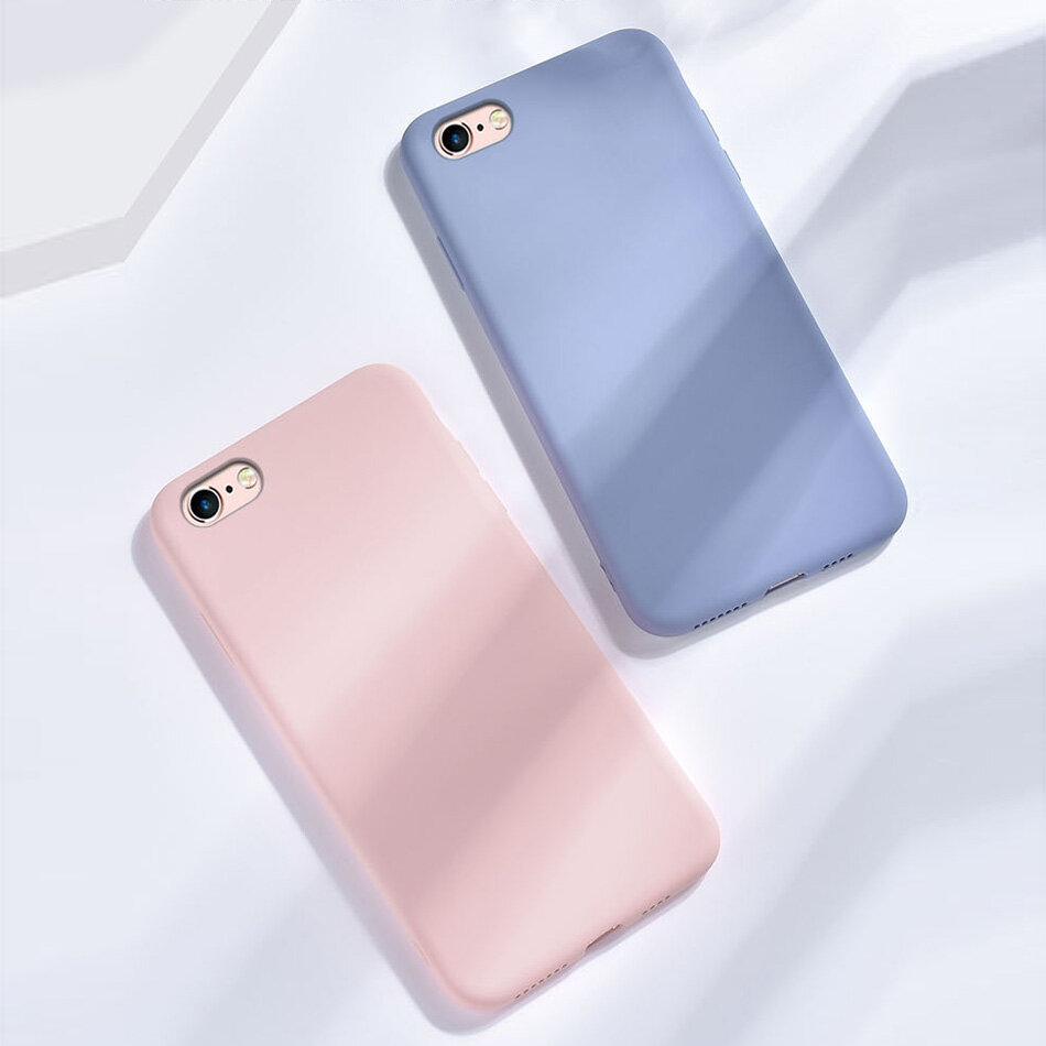 i6 Case for iPhone 6S Plus Luxury Original Liquid Silicone Case Rubber Microfiber Cloth Lining Cushion Cover for iPhone 6 Plus casing