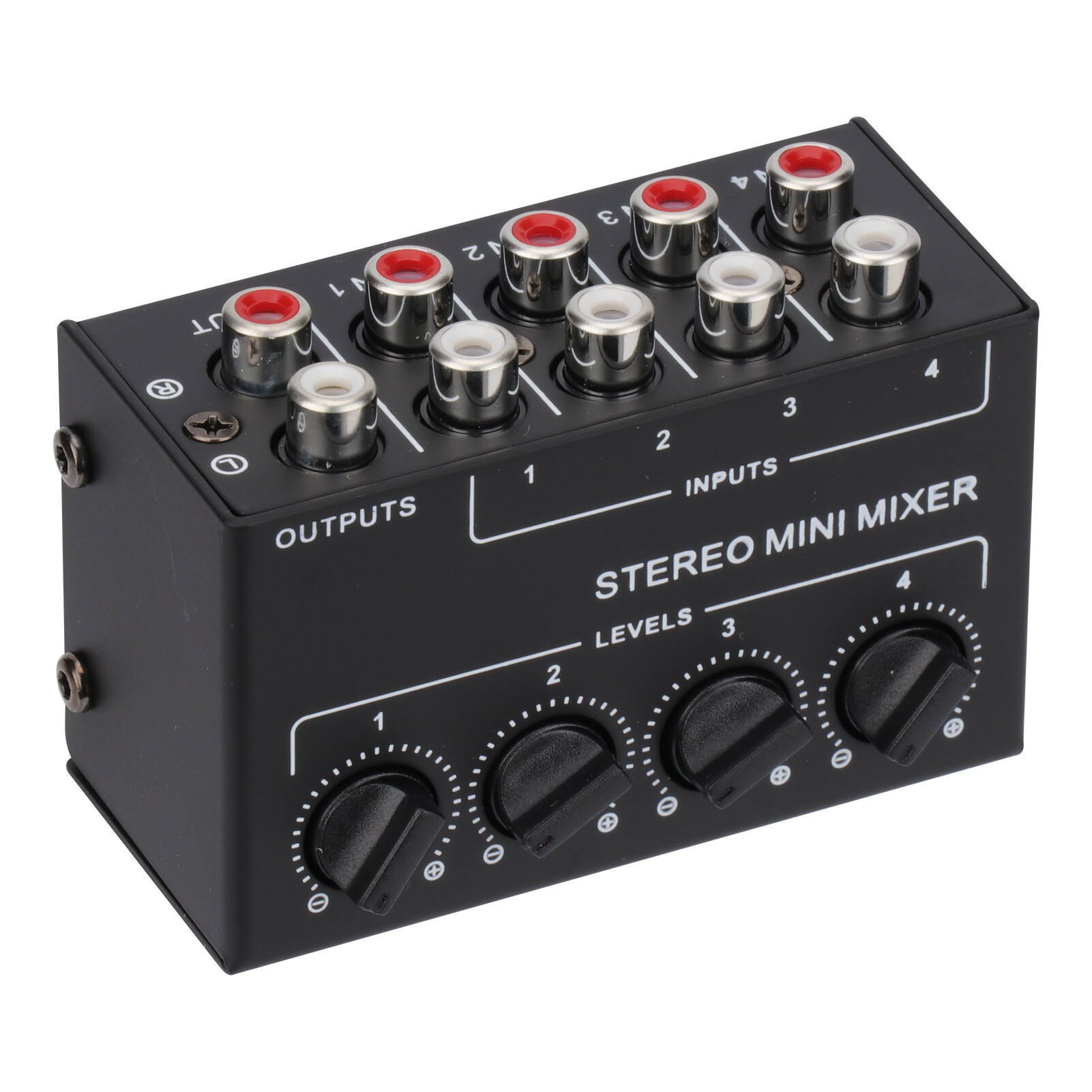 WY4 Audio Mixer Passive 4 Input 1 Output Low Noise 4 Channels High Performance Portable Mixer for Live Streaming Portable Mixer Powerful