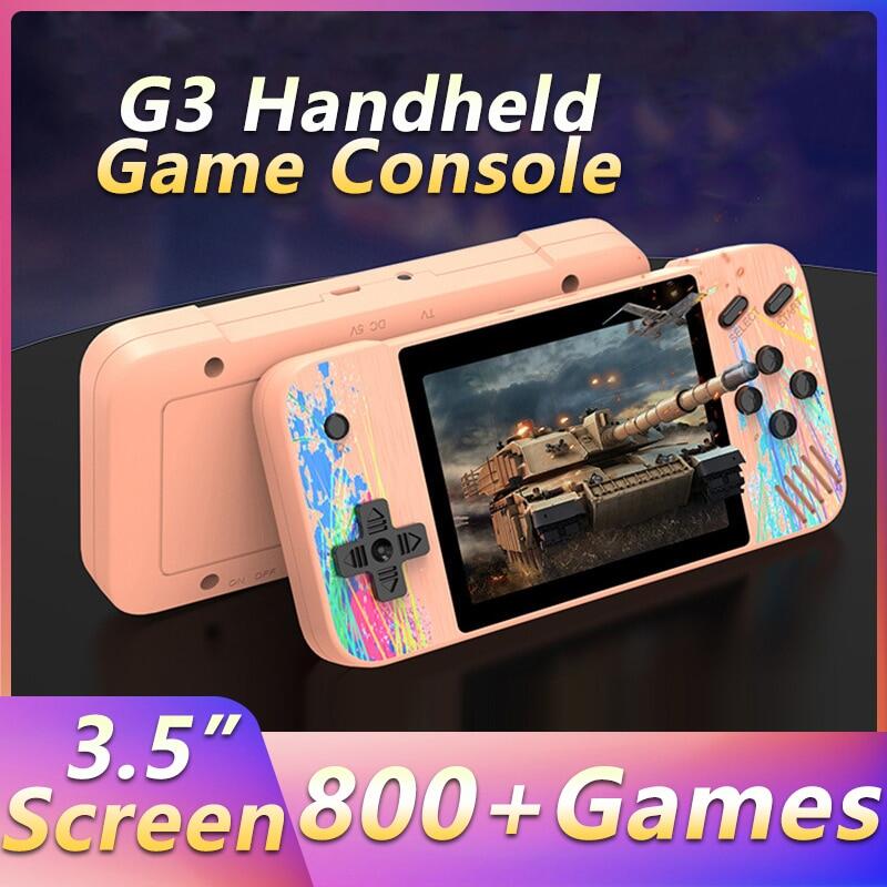 2023 new g3 portable retro arcade 3.5”screen 800+ classic games 1200mah double handheld game console horizontal child's gifts