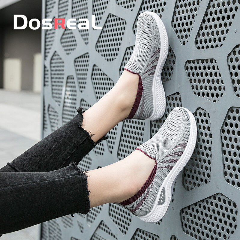 DOSREAL Summer Sneakers For Women Low-cut Trainers Flat Shoes Women Casual Vulcanize Shoes New Summer Slip On Ladies Walking Shoes