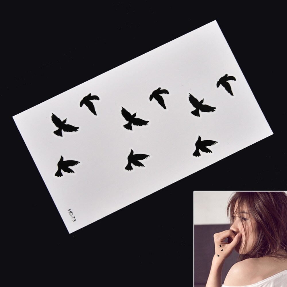 Cute Swallow Bird Feather Temporary Stickers Birds Water Transfer Tattoo Women Body Chest Arm Art Tattoo Men Hand