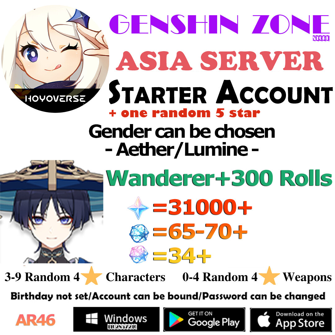 Genshin Impact Acc 伞兵 散兵 Wanderer 300 Draw Wish car stickers Gife Lazada