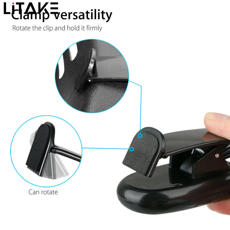 LITAKE Clip-on Led Light 2pcs Arms Multipurpose Adjustable Dimmable Rechargeable Super Bright Reading Lamp