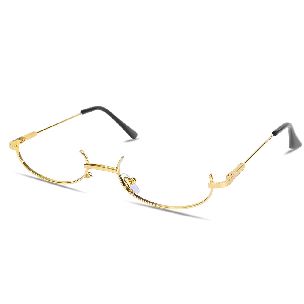 Fashion Glasses Frame Half Frame Without Lens Girl Chic Harajuku Cosplay Party Decoration Glasses Metal Photography Glasses