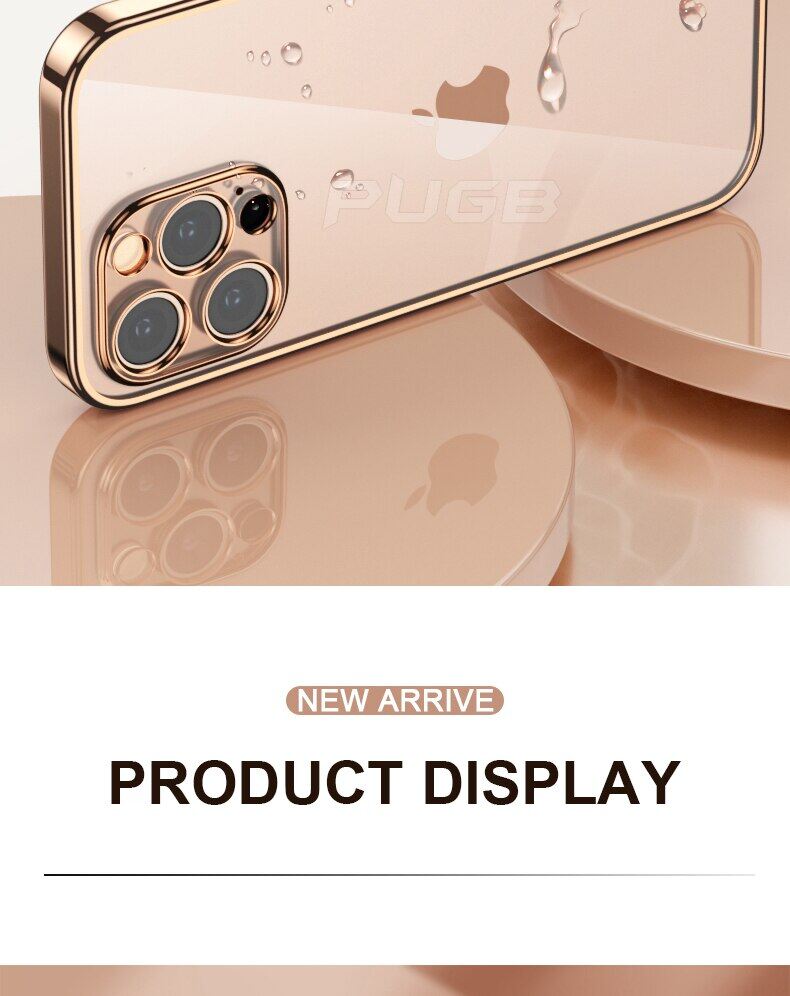 Luxury Electroplating Frame Case for Iphone 11 12 13 Pro Max Shockproof Transparent Silicone Case for Iphone 7 8 Plus Casing XR Xs Max Lens Protective Soft Back Cover for SE 2020